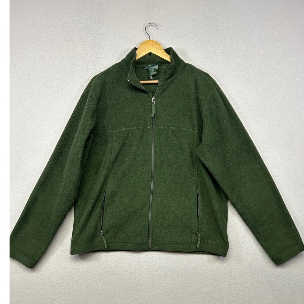 Gorpcore Hiking L.L. Bean Mens Medium Green Full Zip Fleece Jacket